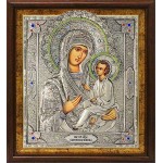 Икона Божией Матери "Скоропослушница" в посеребренной ризе (окладе) в киоте, Р-263.2К