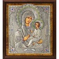 Икона Божией Матери "Скоропослушница" в посеребренной ризе (окладе) в киоте, Р-263.2К