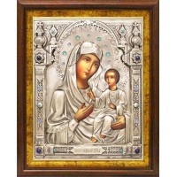 Икона Божией Матери "Иверская" в посеребренной ризе (окладе), Р-3.6К