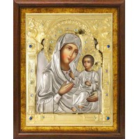 Икона Божией Матери "Иверская" в посеребренной ризе (окладе), Р-3.7К