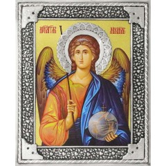 Посеребренный оклад (Икона АРХАНГЕЛА МИХАИЛА СВЯТОГО АРХИСТРАТИГА), Р-58-УЛН (04А12)