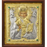 Николай, свт. Мирликийский, чудотв., в посеребренной ризе (окладе), Р-65.7К