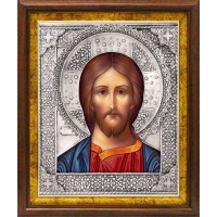 Господь Вседержитель в посеребренной ризе (окладе), Р-70К