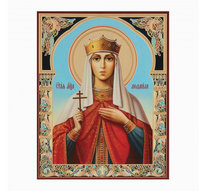 Икона 11х13 Людмила Чешская, княгиня, мц. (4), оргалит