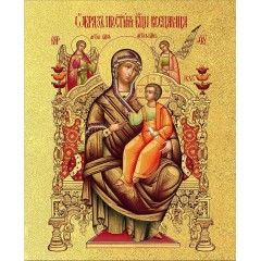 Икона  БМ "Всецарица" с золочением поталью, 03012-УЛ