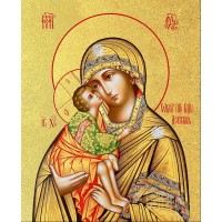 Икона  БМ "Донская" с золочением поталью, 03018-УЛ