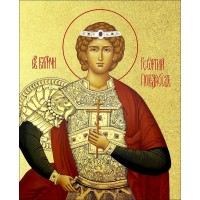 Икона "Георгий Победоносец", с золочением поталью, 09028-УЛ