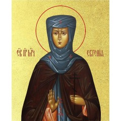 Икона "Евгения Римская", дева, с золочением поталью, 10Е3-УЛ